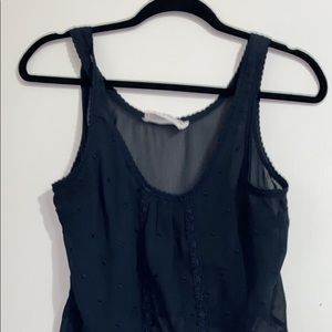 Abercrombie & Fitch Sheer Lace Navy Tank